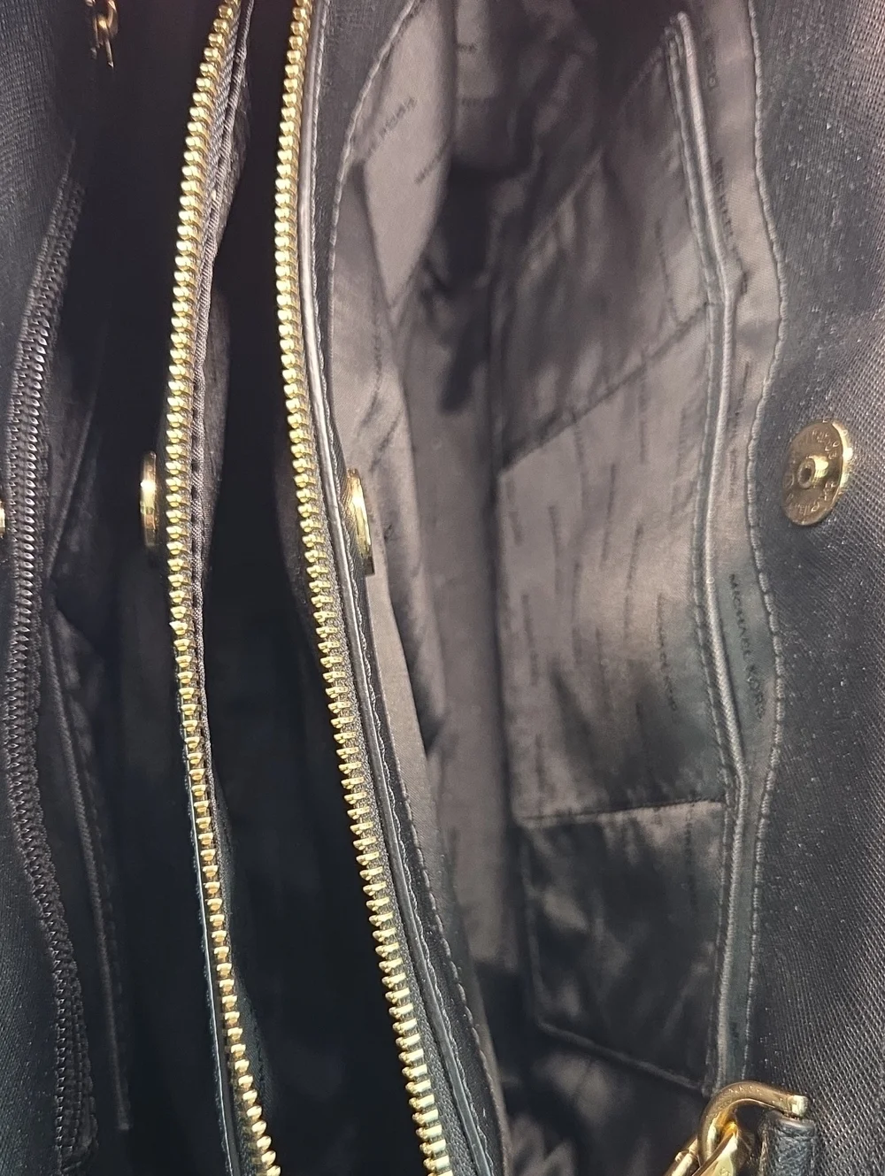 Michael Kors Savannah Large Black Saffiano Satchel with Gold Hardware